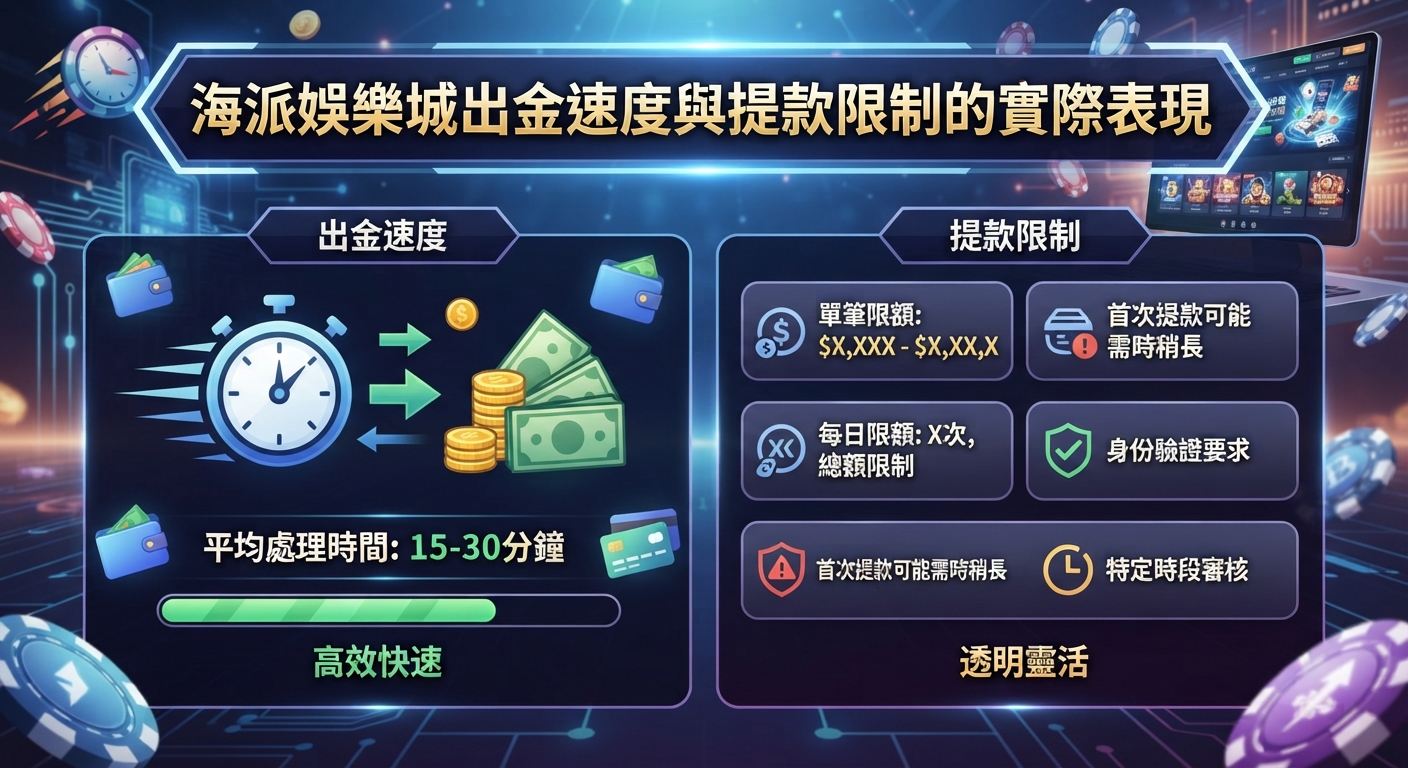 海派娛樂城出金速度與提款限制的實際表現
